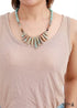 Boho Necklace, Blue Amazonite, Jasper, Labradorite and Seeds